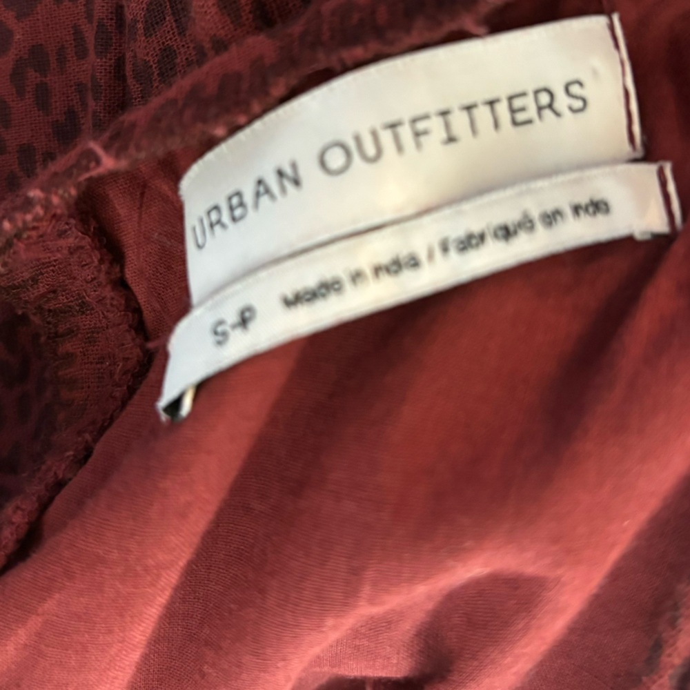 Urban Outfitters Red Mini Dress Small Fit & Flare Sleeveless Tiered Ruffle S - Picture 5 of 6